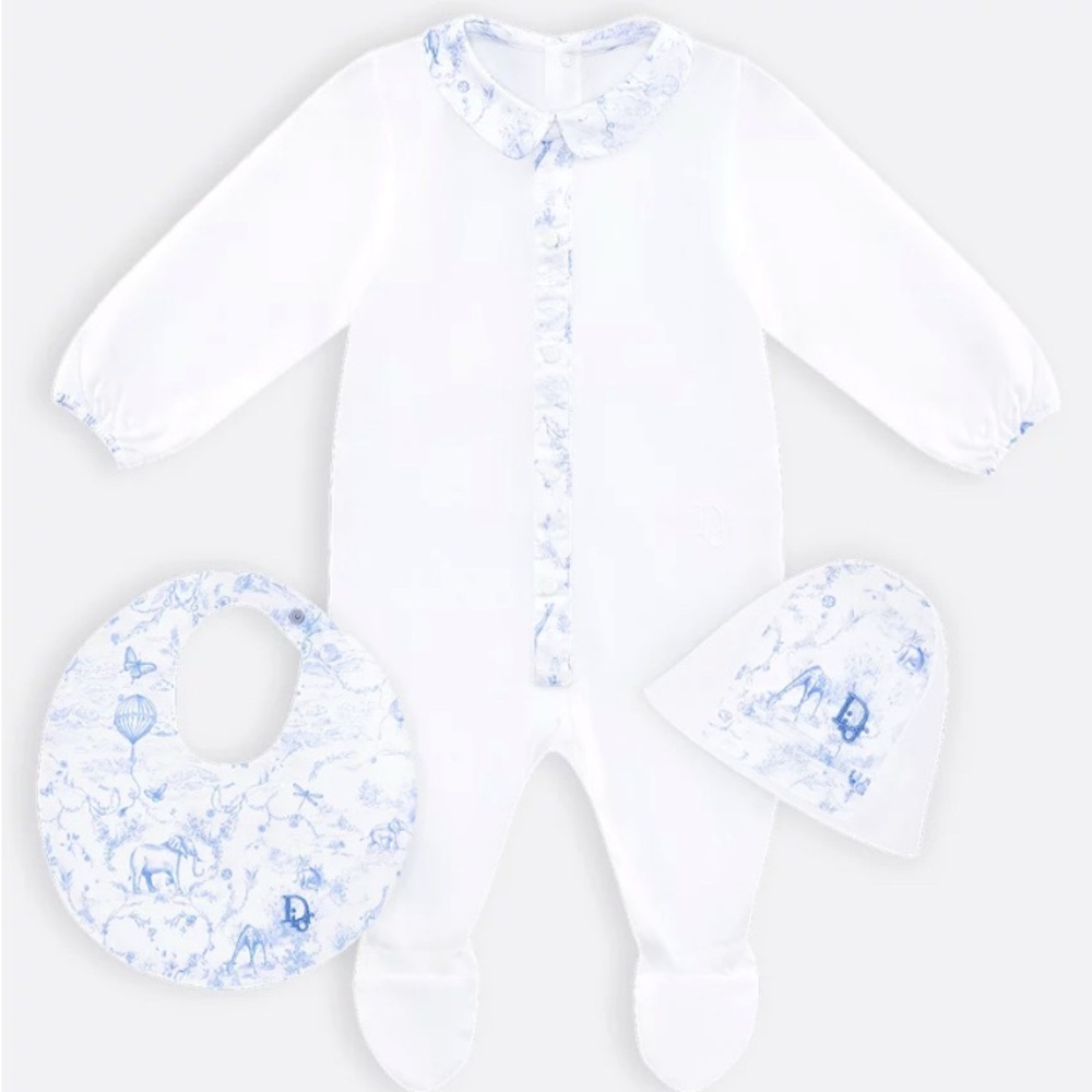 Dior White and Blue Kids Footie